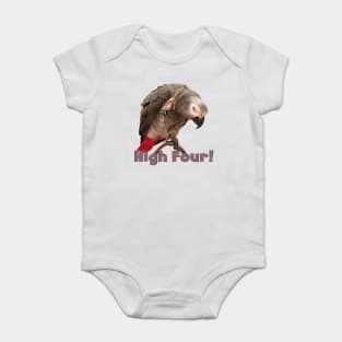 African Grey Parrot Waving High Four Baby Bodysuit